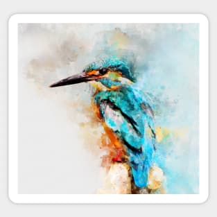 Dramabite Watercolor kingfisher bird artsy artistic painting wildlife Sticker